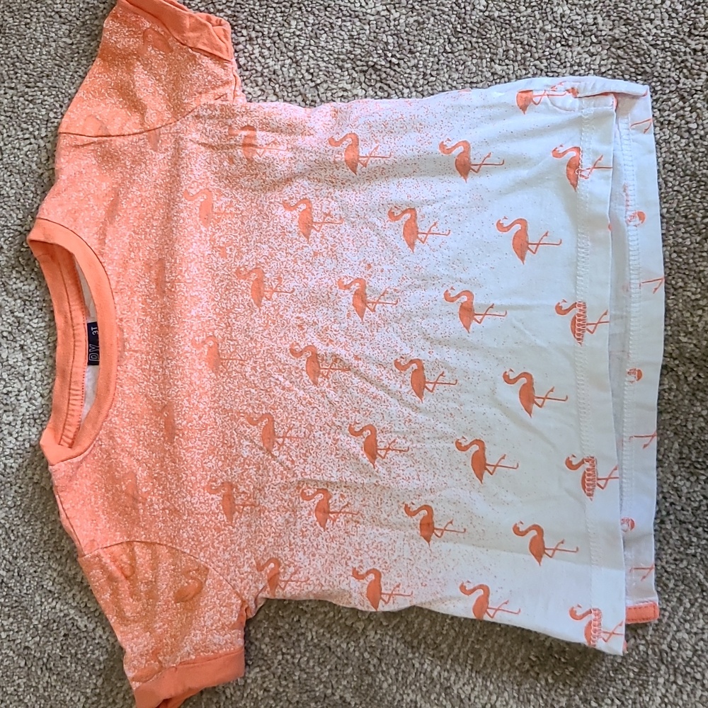 3T Orange Flamingo Ombre T Shirt